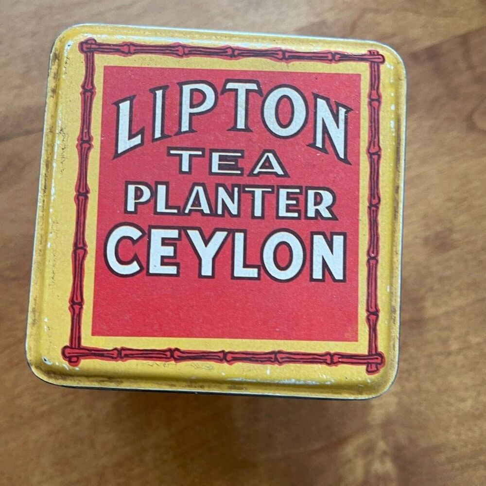 Lipton's Finest Tea Vintage Bristol Ware Tin Ceylon Planter Excellent Condition